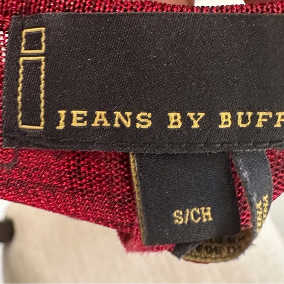 Buff Red Knit Fabric Cold Shoulder Blouse - Picture 8 of 8